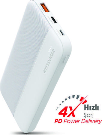 Hypergear Powerbank 10.000 Mah 20W Usb-C Pd + 18W Usb Hızlı Şarj Beyaz