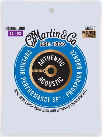 Martin MA535 Otantik Sp Custom Light Phosphor Bronz Akustik Gitar Tel Takımı (11-52)