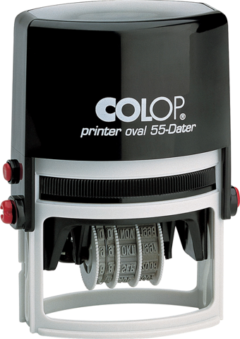 COLOP PRINTER OVAL 55 TARİH KAŞE SİYAH KASA MAVİ KEÇE - 33X55MM