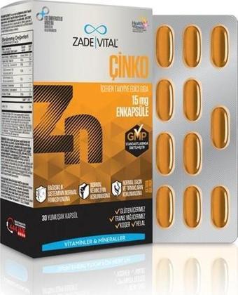 Zade Vital Zinc Takviye Edici Gıda 30 Yumuşak Kapsül