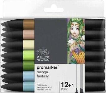 Winsor & Newton Promarker 12+1 Manga Fantasy Seti (12 Renk + Karıştırıcı) LV-WN-0290142