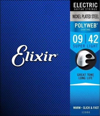 Elixir 12000 Elektro Gitar Teli 09-42 Polyweb Super Light