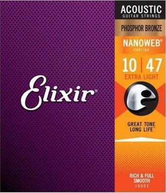 Elixir 16002 010-047 Fosfor Bronz Akustik Gitar Teli