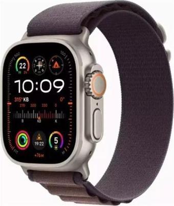 Watch Ultra 2 GPS + Cellular, 49mm Titanyum Kasa ve İndigo Alpine Loop - Küçük Boy