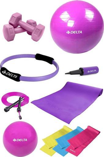 Delta 4 MM Minderli PMS Mor Full Pilates Seti 85 cm - 20 cm