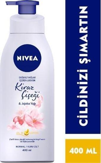 Nivea Değerli Yağlar İçeren Vücut Losyonu Kiraz Çiçeği & Jojoba Yağı (400Ml), Normal / Kuru Ciltler 