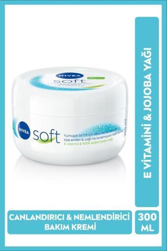 Soft Nemlendirici Vücut Bakım Kremi 300ml, Jojoba Yağı, E Vitamini, Yüz Vücut El, Yumuşak Cilt Hissi