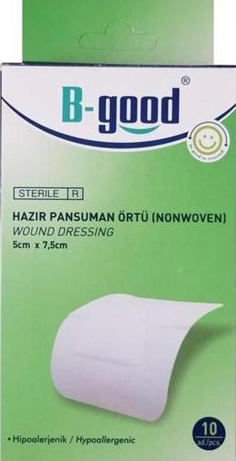 B-Good Hazır Pansuman Örtü 5X7.5Cm 10Lu Nonwoven Yara Örtüsü