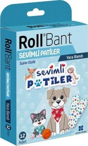 Rollbant Sevimli Patiler Yara Bandı 12 Adet