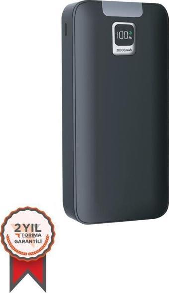 Torima Trm-1023 22.5W Hızlı Şarj Özellikli Dijital Şarj Göstergeli 20.000 Mah Powerbank Siyah