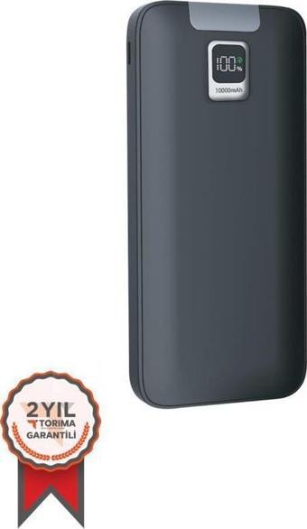 Torima TRM-1013 22.5W Hızlı Şarj Özellikli Dijital Şarj Göstergeli 10.000 Mah Powerbank Siyah