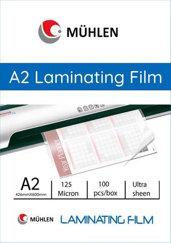 Mühlen Beutel A2-125 / A2 Boyutu, 125 Mikron Laminasyon PVC Filmi 1 Paket 100 Adet