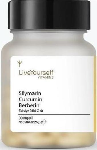 LiveYourself Vitamins Silymarin Curcumin Takviye Edici Gıda 30 Kapsül
