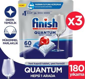 Finish Quantum 180 Tablet Bulaşık Makinesi Deterjanı (60x3)