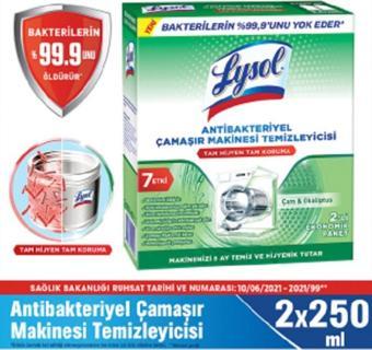 Lysol Antibakteriyel Çamaşır Makinesi Temizleyici Çam Ve Okaliptus Ferahlığı (2X250 ML)