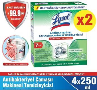 Lysol Antibakteriyel Çamaşır Makinesi Temizleyici Çam Ve Okaliptus Ferahlığı (4 X 250 ML)