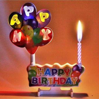 Kuzey Led Işıklı Pasta Mumu Müzikli Pasta Mumu Pilli Doğum Günü Pasta Mumu Balloons Happy Bırthday Candles