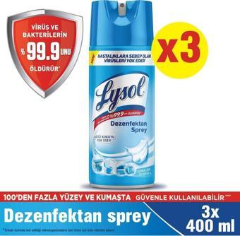 Lysol Dezenfektan Sprey Temizliğin Esintisi Yüzeyler Için 400 Ml X 3 Adet