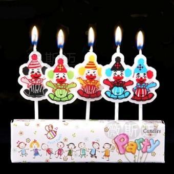 Kuzey Clown Bırthday Candle Vıp Kalite Palyaçolu Pasta Mumu 5 Adet Palyaçolu Doğum Günü Mumu Palyaço Mum