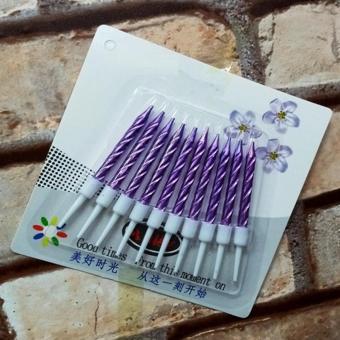 Kuzey Vıp Kalite Burgulu Lila Pasta Mumu Lila Doğum Günü Mumu 10 Adet Lila Mum Purple Bırthday Candle