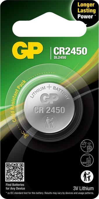 GP Batteries CR2450-U1 3V Lityum Düğme Pil Tekli Kart