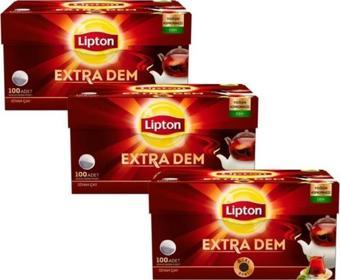 Lipton Extra Dem Demlik Poşet Çay 100'lü X 3 Adet