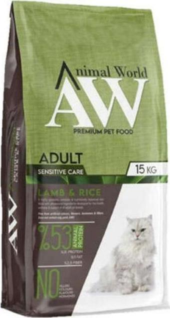 Animal World Cat Kuzulu Pirinçli Yetişkin Kedi Maması 15 kg