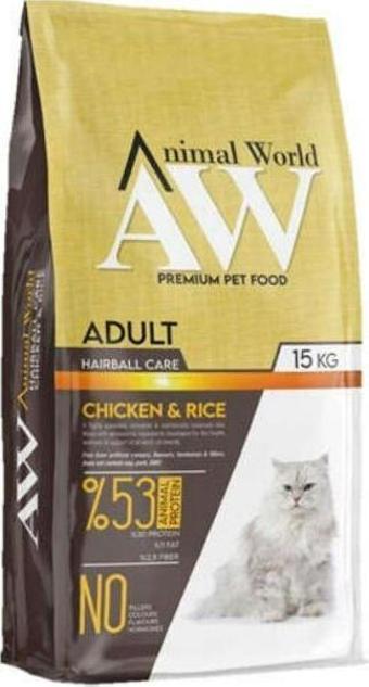 Animal World Cat Tavuklu Pirinçli Yetişkin Kedi Maması 15 kg