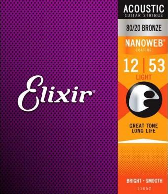 Elixir 012-053 Nanoweb Bronz Akustik Gitar Teli (11052)