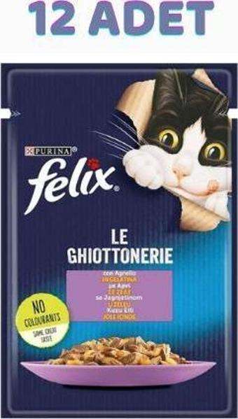 Felix Kuzu Etli Kedi Pouch Konservesi 12x85 Gr