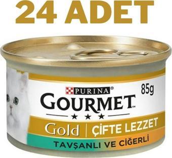 Gourmet Gold Çiftelezzet Ciğer Tavşan Kedi Konservesi 24x85 Gr