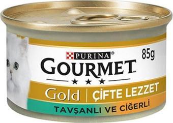 Gourmet Gold Çiftelezzet Ciğer Tavşan Kedi Konservesi 85 Gr