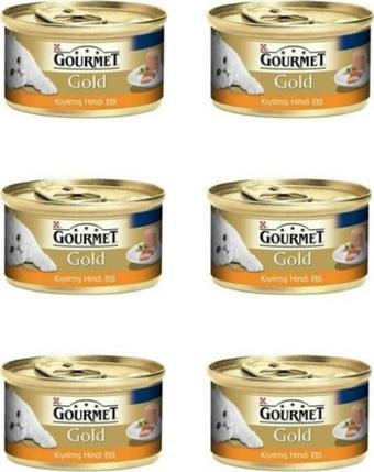 Gourmet Gold Hindi Etli Yetişkin Kıyılmış Kedi Konservesi 6x85 Gr
