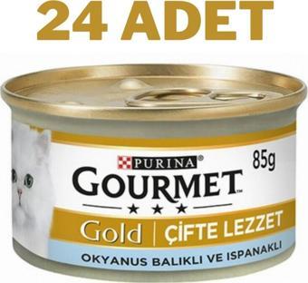 Gourmet Gold Ispanaklı ve Balıklı Kedi Konservesi 24x85 Gr