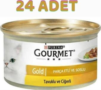 Gourmet Gold Tavuk Ciğer Parça Etli Kedi Konservesi 24x85 Gr