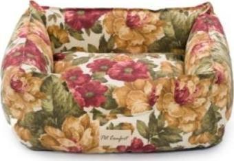 Pet Comfort Alpha  Gül Desenli Kedi ve Köpek Yatağı S 60x50cm
