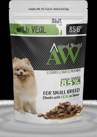 Animal World Küçük Irk Soslu Dana Etli Köpek Konservesi 85 gr