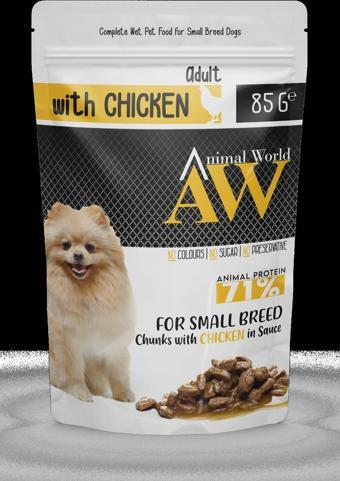 Animal World Küçük Irk Soslu Tavuk Etli Köpek Konservesi 85 gr