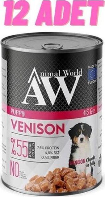 Animal World Puppy Venison Jelly Yavru Köpek Konservesi 12x415 Gr