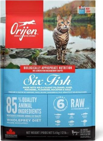 Orijen Six Fish Cat Balıklı Tahılsız Yetişkin Kedi Maması 5,4 Kg