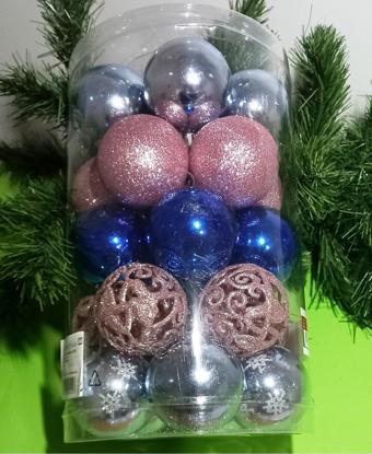 Kuzey Profesyonel 6 Cm 25 Adet Yılbaşı Topu Yılbaşı Ağacı Süsleri 5 Farklı Model Top Süs Noel Süsleri