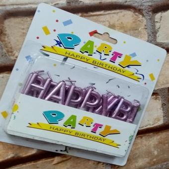 Kuzey Vıp Kalite Parlak Metalik Pembe Happy Bırthday Pasta Mumu Pembe Doğum Günü Mumu Happy Bırthdaycandle
