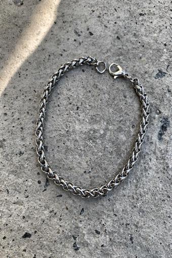 Lufigo Angelus Model 3Mm Kalın Kararmaz Unisex Bileklik Gümüş Kaplama - 357