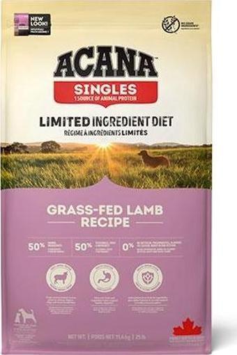 Acana Singles Grass Fed Lamb Kuzulu Elmalı Tahılsız Köpek Maması Tüm Irk ve Yaşam Evreleri 11,4 Kg