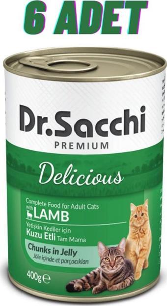 Dr.Sacchi Kuzu Etli Kedi Konservesi 6x400 Gr