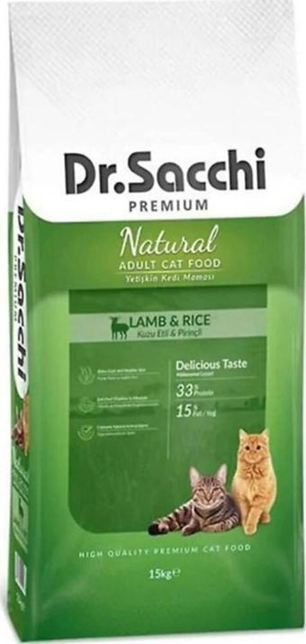 Dr.Sacchi Premium Natural Lamb&Rice Yetişkin Kedi Maması 15 Kg