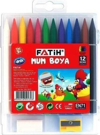 FATİH CRAYON-SİLGİ-K.Tıraş TAM BOY POLYMER 12 RENK