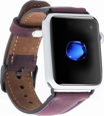 Bouletta Apple Watch Uyumlu Deri Kordon 38-40-41mm G7 Mor