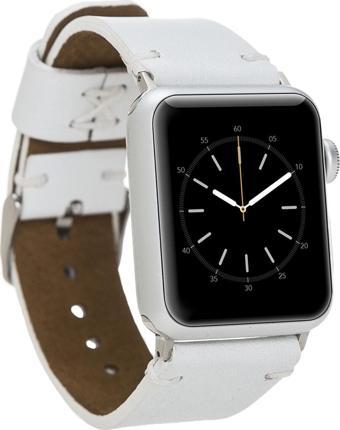 Bouletta Apple Watch Uyumlu Deri Kordon 38-40-41mm Orfe F3 Beyaz