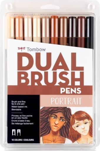 Tombow ABT Dual Brush Pen Grafik Kalemi 10'lu Set - Portrait